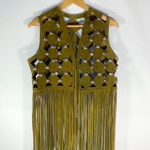 BOHO CHIC HIPPIE AUTHENTIC SUEDE LEATHER VEST